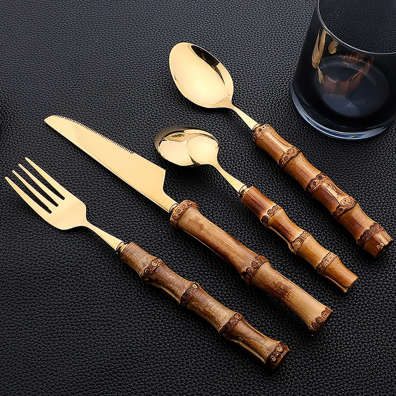 24 szt. Sztućce ze stali nierd – Bamboo Cutlery recenzja i cena