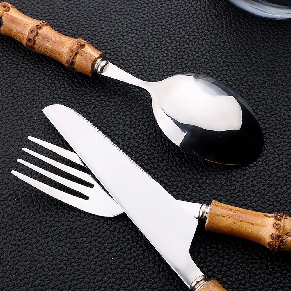 24 szt. Sztućce ze stali nierd – Bamboo Cutlery recenzja i cena